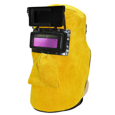 劳保焊工防护牛皮面罩 电焊自动变光头戴式氩弧焊防强光焊接面罩|ms