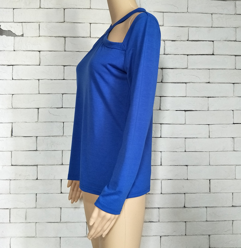 Women's Clothing halter neck long sleeved T shirt women's bottoming shirt hot spring and autumn hot girl slim top_voghion.com