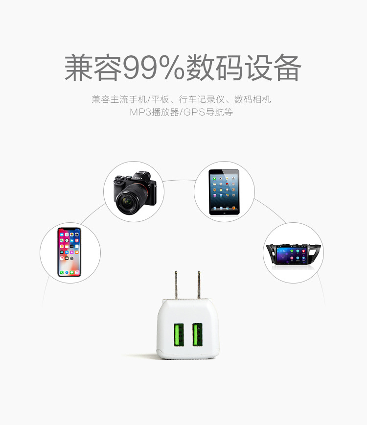 5v2.4a mobile phone Fast charger, 3C-certified dual usb charging head, smart and safe universal charger pic 12