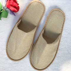Factory wholesale hotel disposable slippers for guesthouses, inns, linen, anti-slip, breathable, home hospitality, yellow