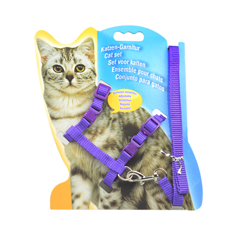 Correa de gato correa de nylon en forma de I correa de pecho duradera correa de cadena de gato correa de gato al por mayor