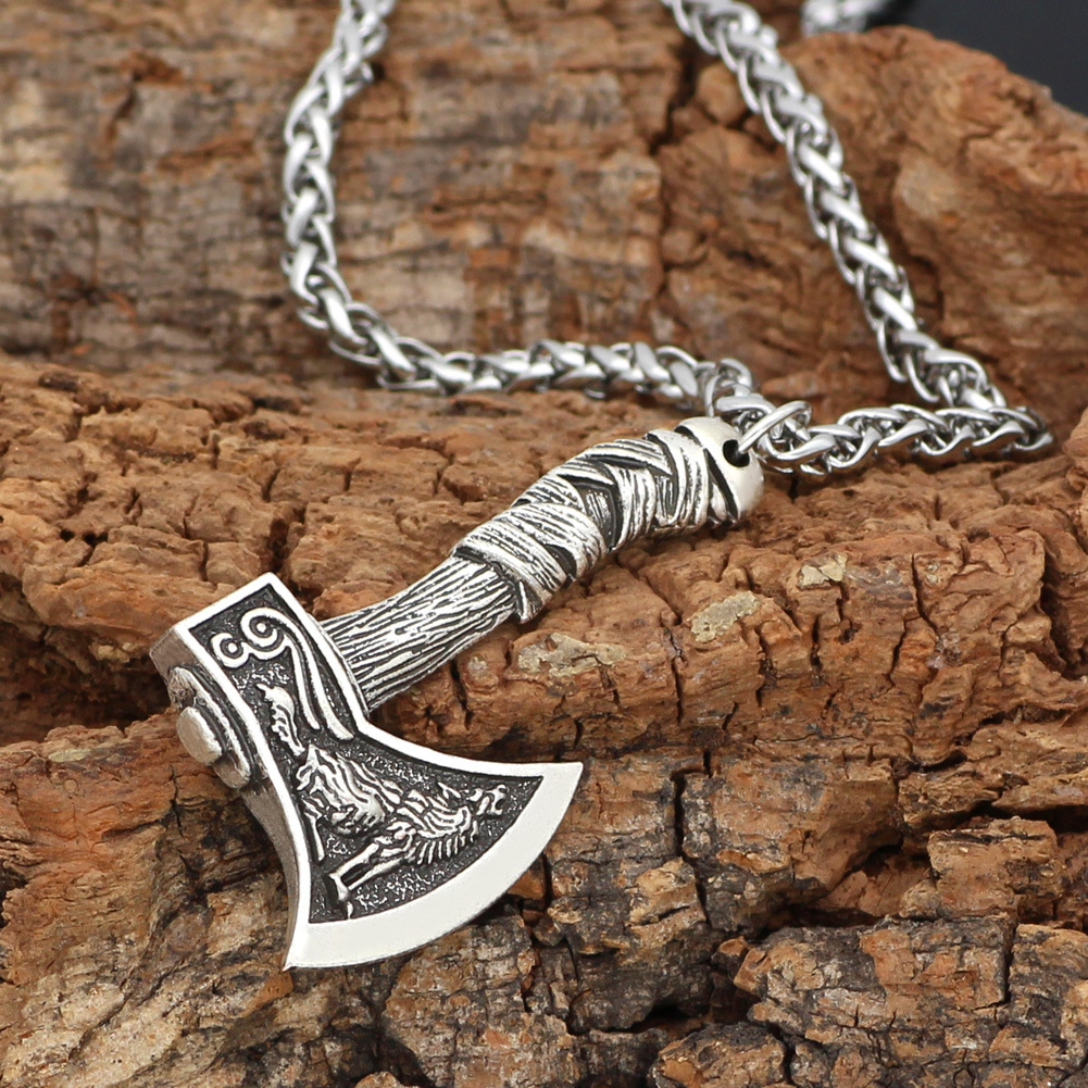 Retro Cool Style Axe Alloy Plating Men's Pendant Necklace display picture 1