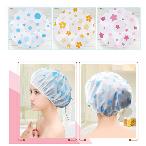 Fresh shower cap, waterproof adult women's shower headgear, kitchen supplies, cooking oil fume-proof hat, shower cap