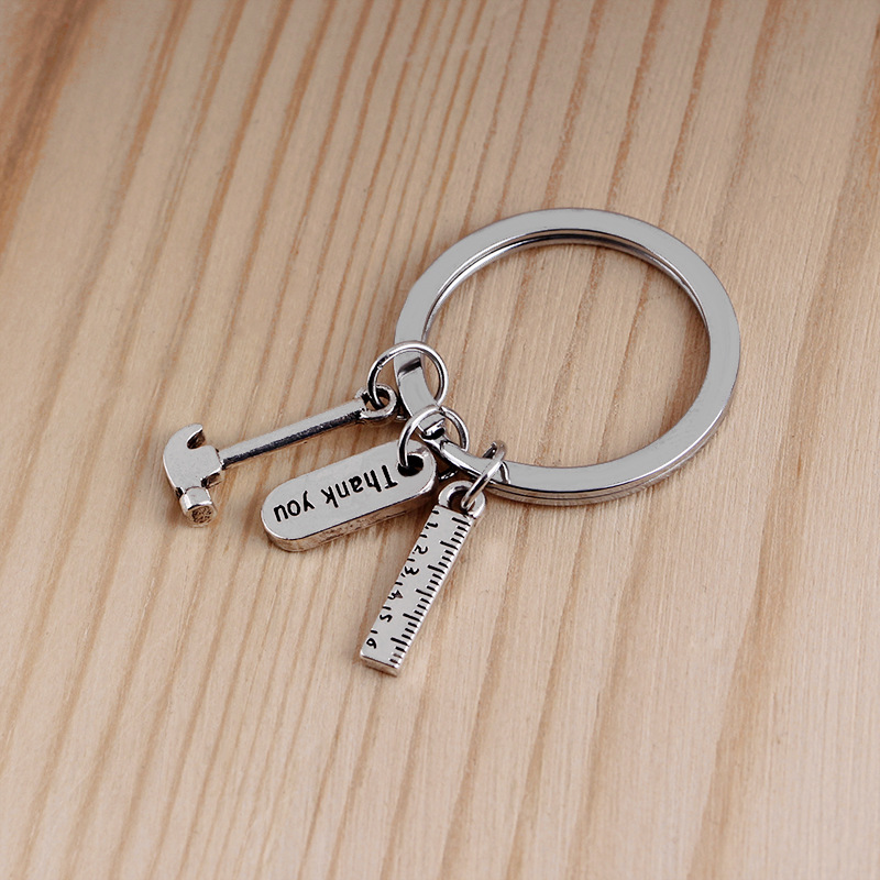 Explosion Key Chain Creative Small Gift Alloy Hammer Ruler Father's Day Key Chain Small Gift Wholesale Nihaojewelry display picture 6