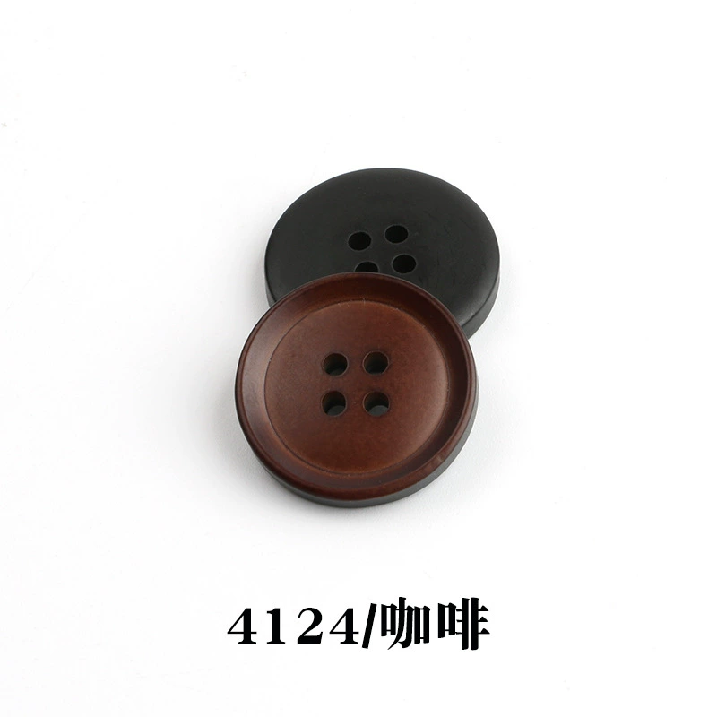 Spot wholesale resin pattern button suit button round edge four-eye coat windbreaker suit jacket button 4100