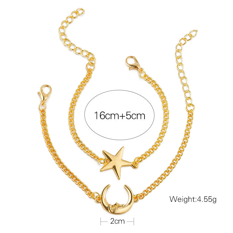 Hot Sale Xingyue Bracelet Set Moon Star Bracelet Gold Plated Silver Cartoon Moon Bracelet Wholesale display picture 3