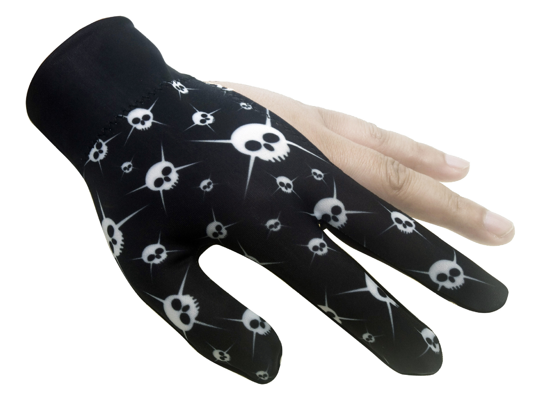 Alto elástico antideslizante resistente al desgaste transpirable de tres dedos guantes de billar guantes sunoke guantes de billar al por mayor