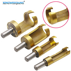 Four-piece titanium-plated wood plug drill, gold round wood plug drill bit 8mm woodworking hole opener hardware tool