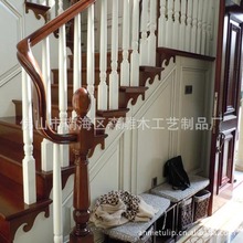厂家供应 别墅环保实木楼梯 家用式室内沙比利木楼梯