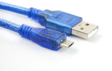 厂家直供 USB转micro线 透明蓝 安卓手机数据线 micro数据线 V8线