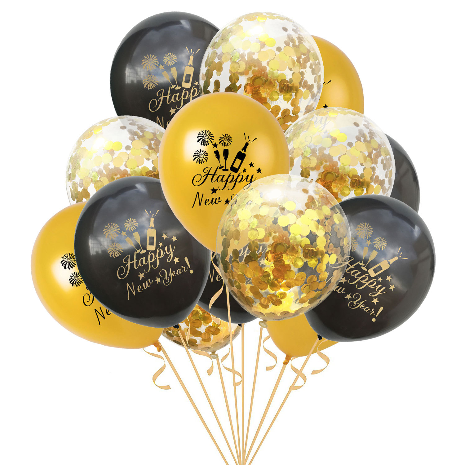 Negro + oro + lentejuelas de oro