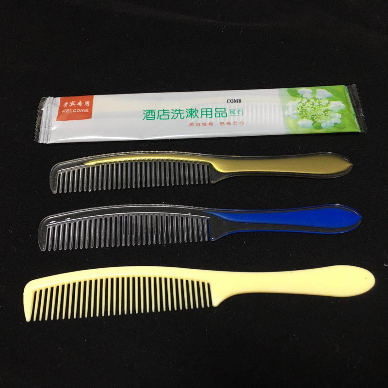 宾馆一次性梳子 酒店客房用品塑料梳高档洗漱头梳定制厂家直销|ru
