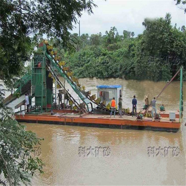 马里河道挖沙淘金机械设备 链斗式挖沙采金船