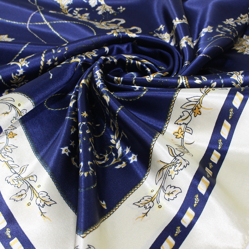 92g Weight Silk Scarf Classification Women's Elegant Geometric Satin Printing Scarves & Gloves