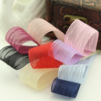 26mm Sheer transparent Silk ribbon manual Hairdressing clothing packing new pattern Material Science