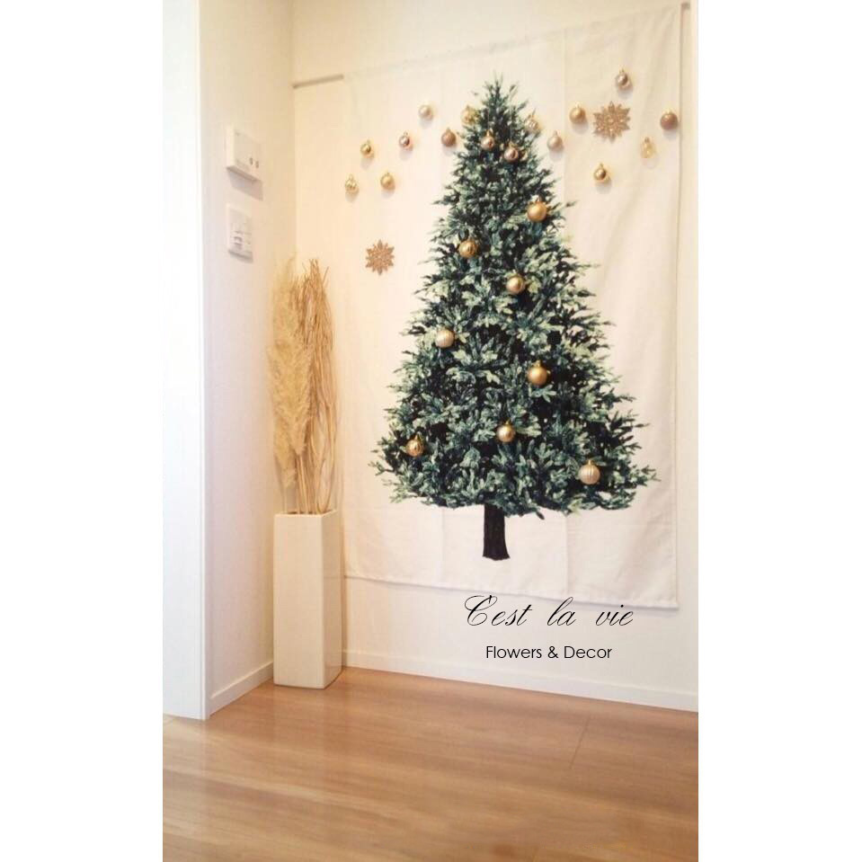 亚马逊ins外贸圣诞树松树挂布壁装饰布小清新节日背景布简约挂毯