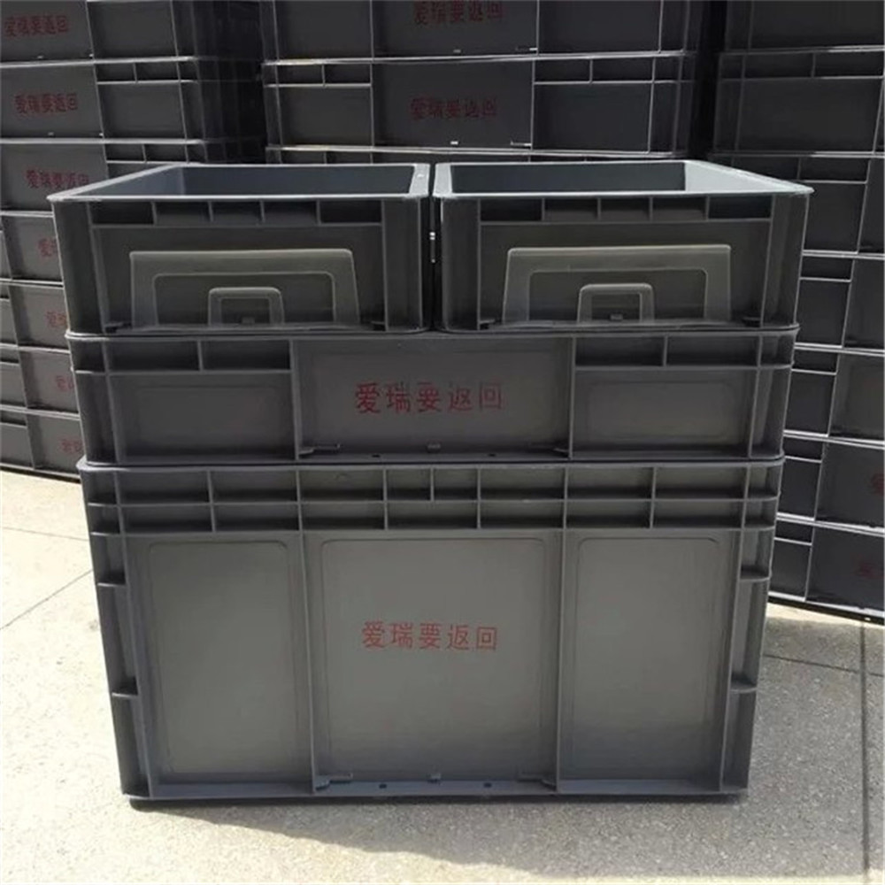 400*300*230加厚周转筐 汽配使用灰色物流箱 EU4322灰色塑料箱