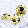British -plated golden ink blue crystal sleeve inlaid diamond sleeve nail -style shirt buttons 693Cufflinks990007