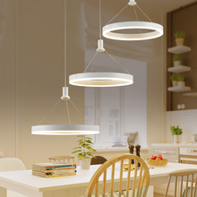 LED餐厅灯圆形后现代简约创意个性北欧时尚温馨饭厅客厅吊灯