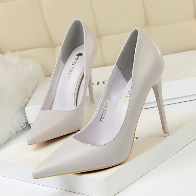 9511-17 Korean version of fashion simple women's shoes are thin high-heeled shoes stiletto high-heeled shallow mouth pointed sexy shoes