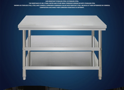 批发双层不锈钢操作台拆装桌子打包装台饭店商用厨房工作台打荷台|ru
