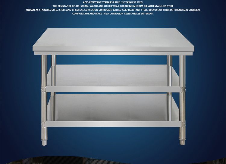 批发双层不锈钢操作台拆装桌子打包装台饭店商用厨房工作台打荷台|ru