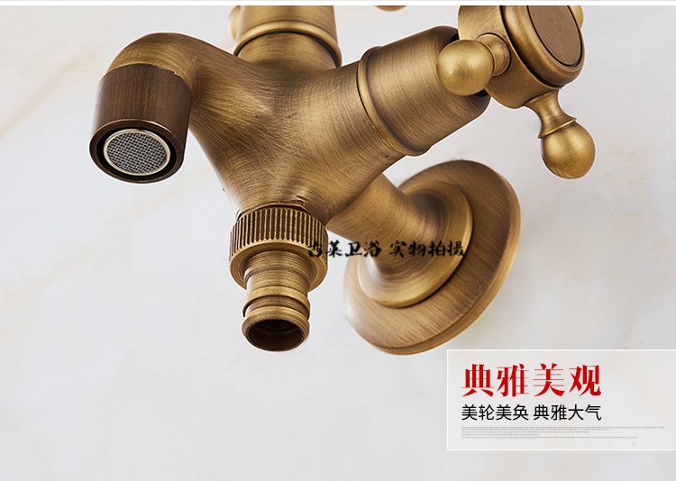 All-copper antique washing machine faucet, extended single-cooling European-style built-in mop sink, 4-minute and 6-minute faucet with spray gun Application Scenario
