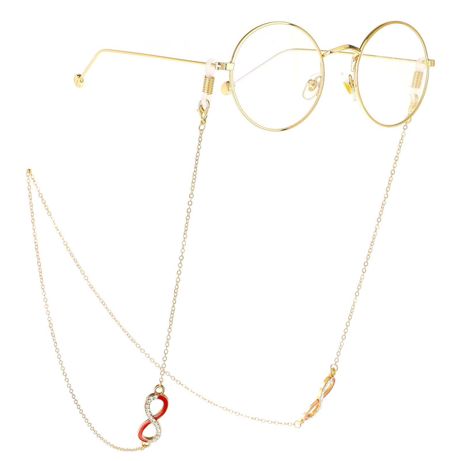 Simple Rhinestone Tortoise Turtle Gold Chain Glasses Rope Anti-lost Metal Glasses Chain display picture 3