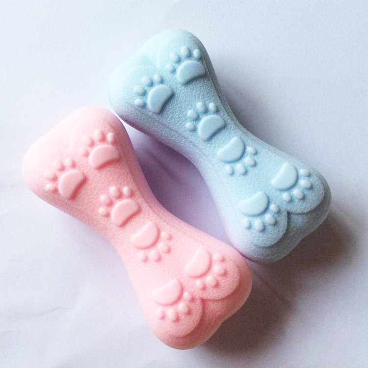 粉、蓝 骨头形脚印