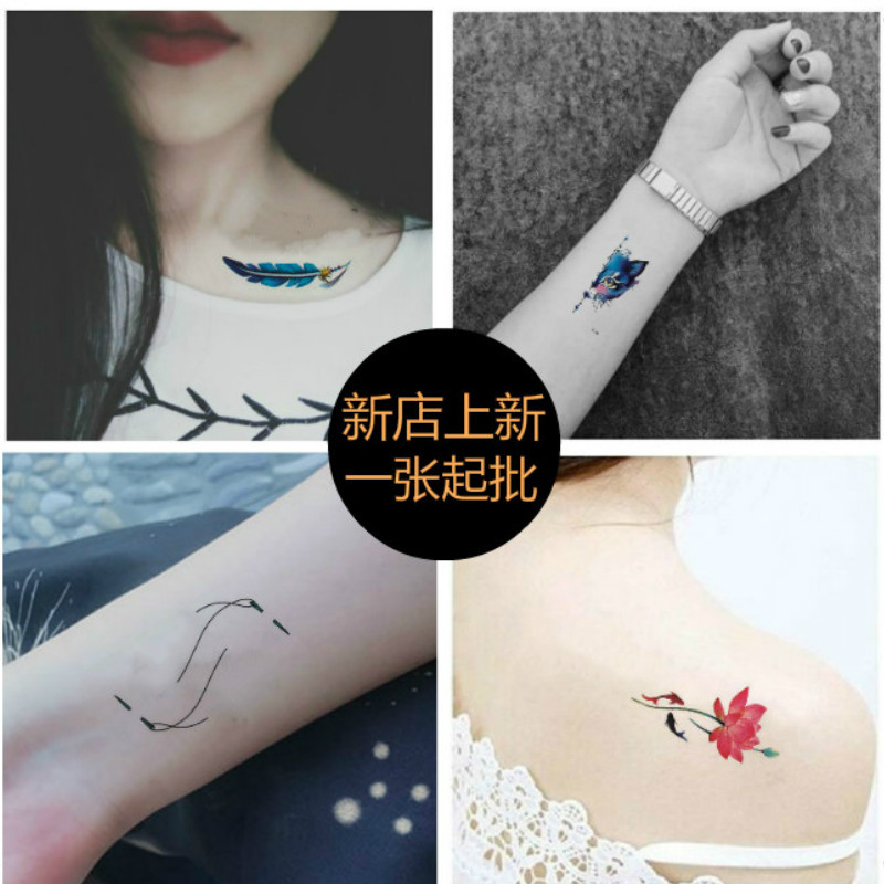 厂家批发防水纹身贴定制动植物猫咪小狗蝴蝶可爱儿童纹身贴批发