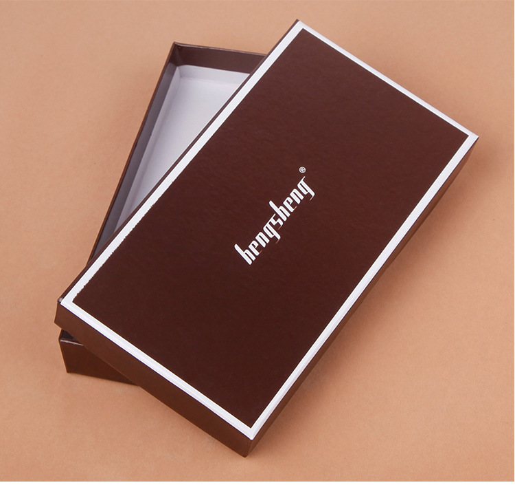 66g Weight String Closure Type Business, Travel Occasion Solid Color Pattern Unisex Gender Fashion Style Square Shape Grey, Black Color Brand Gift Box Wallet Clutch Bag Long And Short Gift Box 4