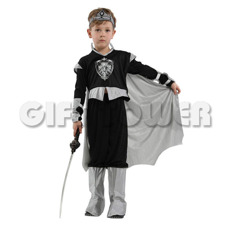 Carnival Costume stage Performance Costume B-0199 Silver and black Royal Xiaowu role-playing costume cosplay boy detail image 3