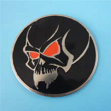 定做骷髅头金属标牌 箱包五金铭牌 烤漆标牌 圆形logo铭牌