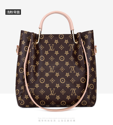 2018新款大容量時尚簡約休閑女式老花單肩斜跨手提包兩件套子母包