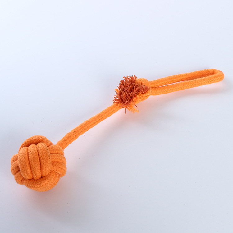 Cotton rope handle Nagao Cotton ball Bite and tear pinkycolor Dogs pet Cotton rope knot toy direct deal