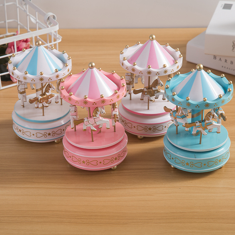 Factory direct Creative Carousel decoration music box without LED luminous music box birthday gift wholesale