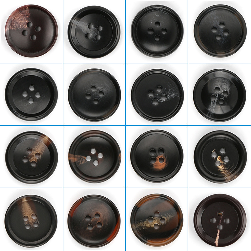 树脂花纹纽扣西装扣子四眼大衣风衣西服外套钮扣4100服饰高级感