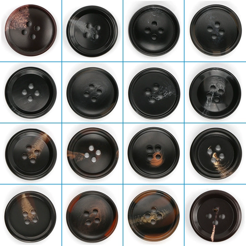 Spot wholesale resin pattern button suit button round edge four-eye coat windbreaker suit jacket button 4100