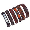 Retro woven leather bracelet, set, 2020, European style, genuine leather, suitable for import