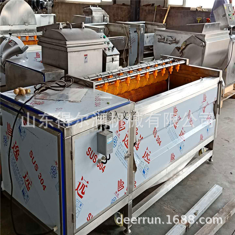 热销多功能生姜清洗机 毛辊式芋头去皮机 9辊清洗设备 节省人工