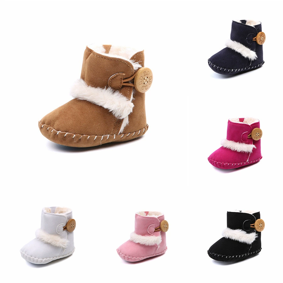 Зимняя детская Нескользящая хлопчатобумажная обувь на резиновой подошве, теплая и удобная детская обувь для малышей, передняя обувь, домашняя обувь, поколение волос