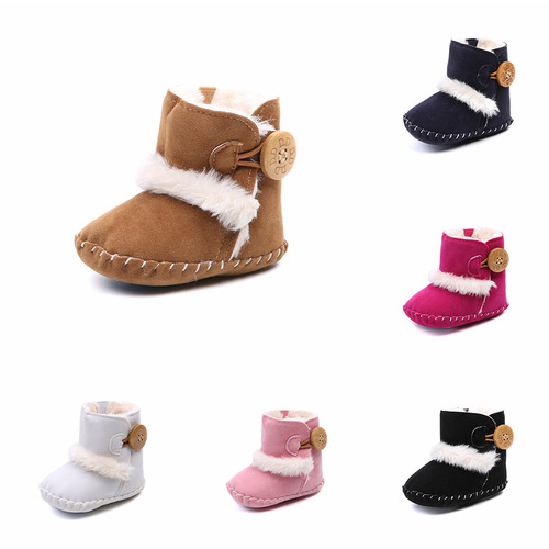 Winter baby rubber sole anti-slip cotton shoes warm and comfortable baby toddler shoes front shoes indoor shoes 