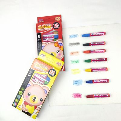 金彩518系列12色油画棒 六角型炫彩绘画棒儿童学生绘画涂鸦蜡笔