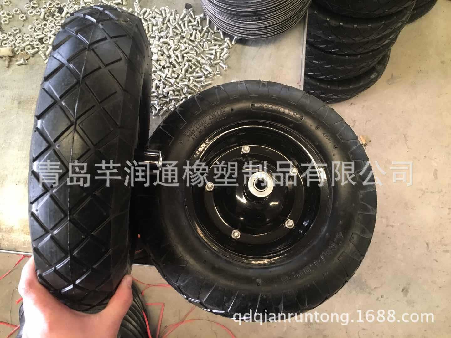 厂家直销 出口橡胶轮胎 4.00-8大方块充气轮