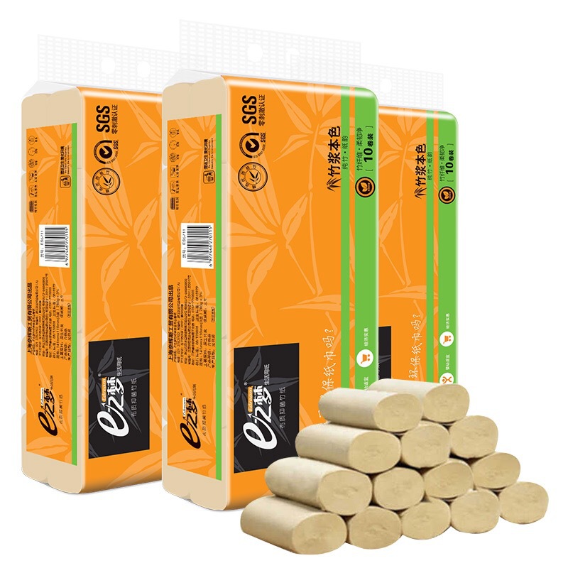 e之梦780克提装竹浆本色纸卫生纸无芯卷纸厕纸卷筒纸厂家直销批发|ms