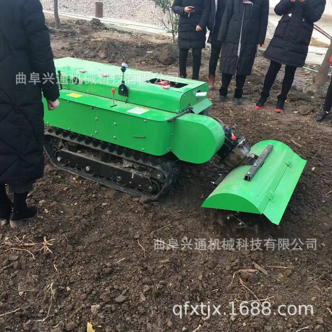 湖北果园旋耕开沟机厂家直销履带式多功能施肥开沟机现场操作视频