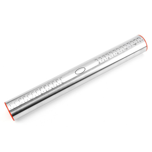 Cross-border 17-inch stainless steel adjustable thickness rolling pin scale rolling pin leather dough kneading tool