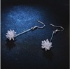 Long earrings, universal crystal with tassels, simple and elegant design, silver 925 sample