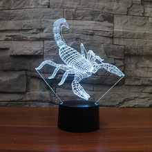蠍子3d造型燈 led3d立體燈 創意產品新款動物燈FS-4534