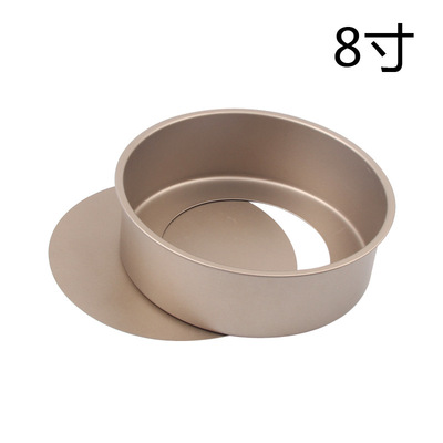 厨房烘焙工具水果慕斯金色不沾烤盘用具圆形8寸diy戚风蛋糕模具黑|ms